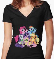 mane six Women's Fitted V-Neck T-Shirt
