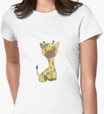 cute giraffe Women's Fitted T-Shirt