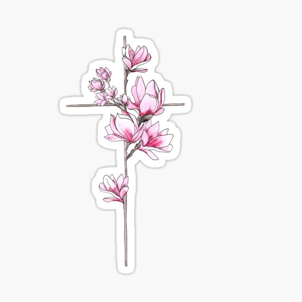 Crearreda - Sticker fenêtre - Sticker pour porte - Bloem de magnolia - Rose