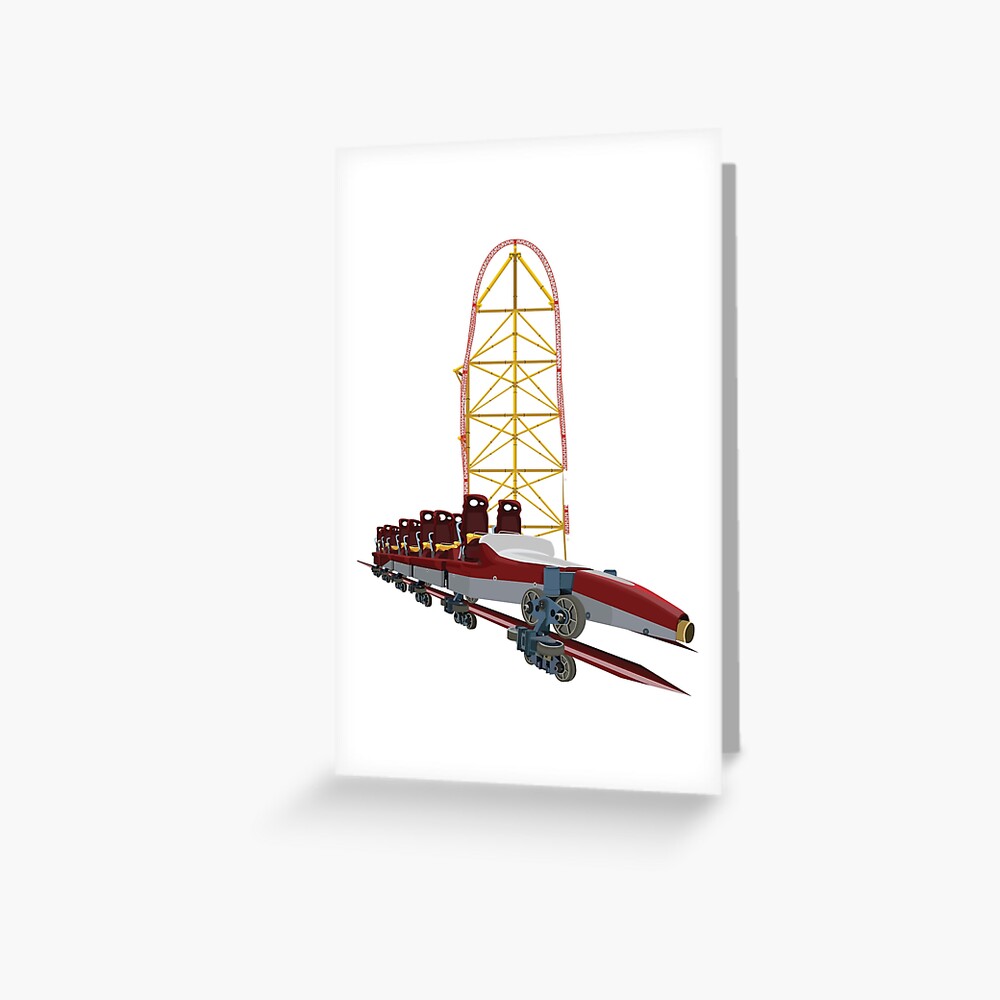 "Top Thrill Dragster Intamin Coaster Design" Greeting Card by