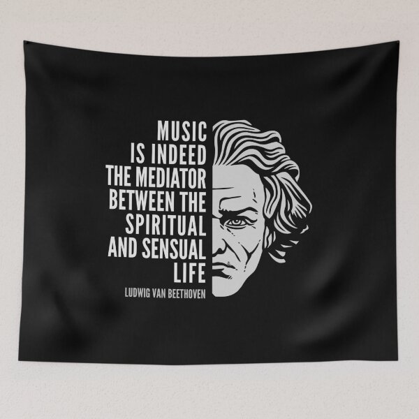 Item preview, Ludwig van Beethoven Inspirational Quote: Music Is Indeed The Mediator designed and sold by Elvin Dantes.