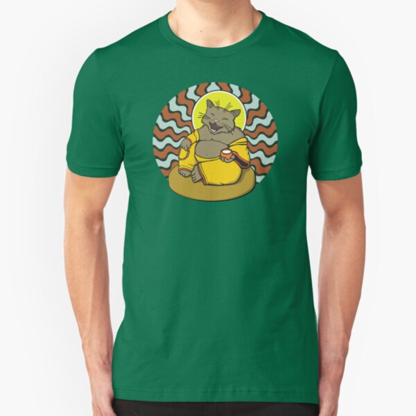 Buddha Cat Slim Fit T-Shirt