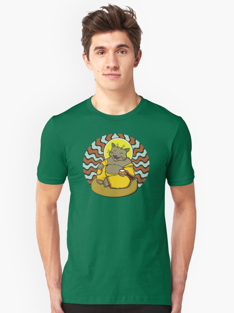 Alternate view of Buddha Cat Slim Fit T-Shirt