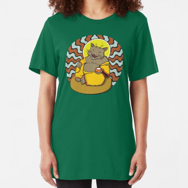 Buddha Cat Slim Fit T-Shirt
