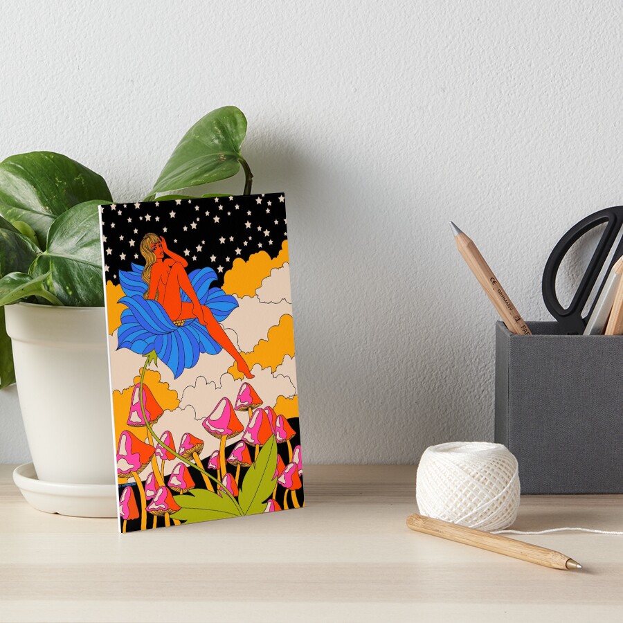 Lady in a flower Art Board Print