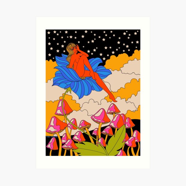 Lady in a flower Art Print