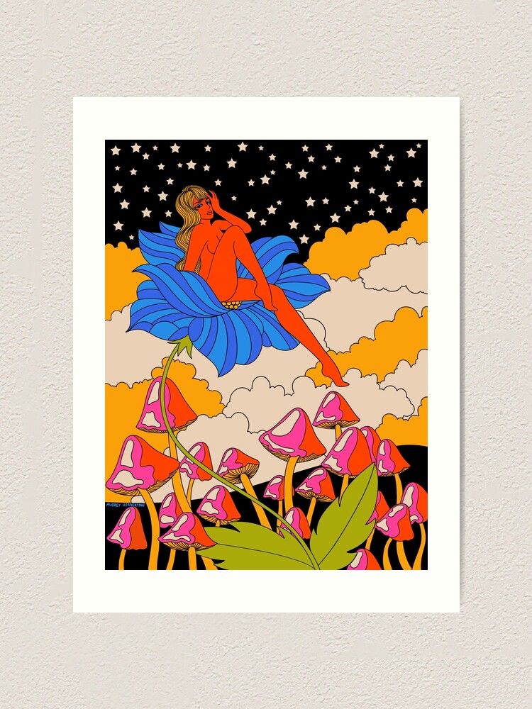 Alternate view of Lady in a flower Art Print