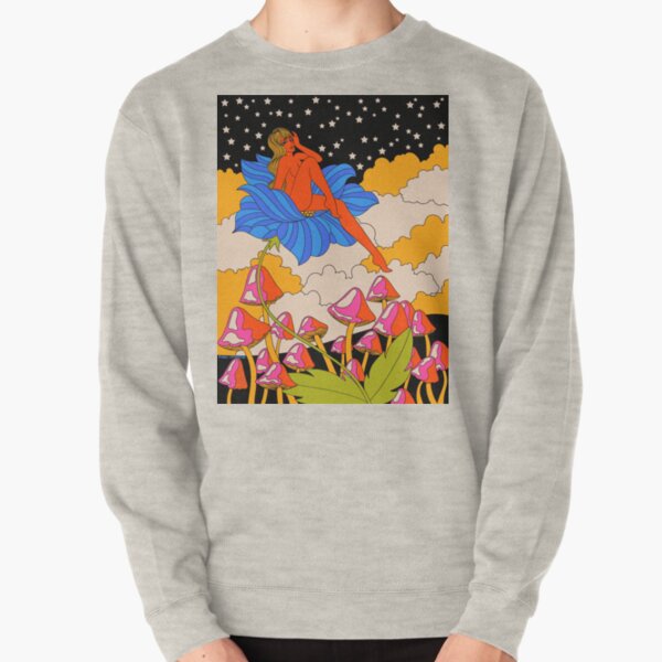 Lady in a flower Pullover Sweatshirt