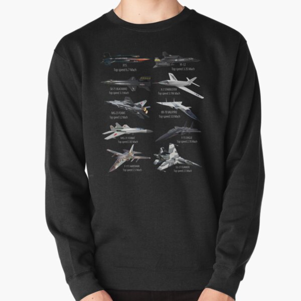 Military's Fastest Jet Fighters Aircraft Plane of the World Pullover Sweatshirt