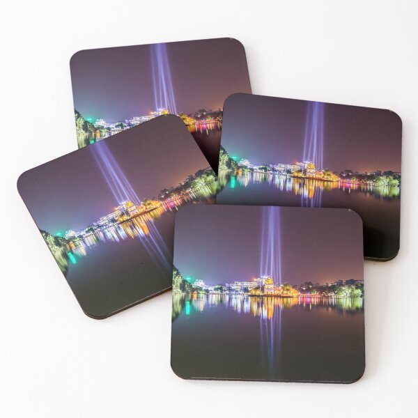 Item preview, Reflection of illuminated city in the lake designed and sold by RezieMart.