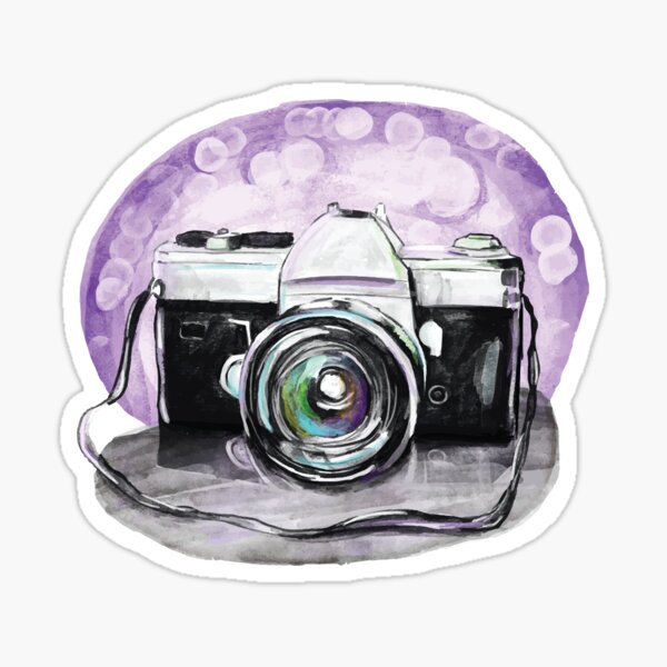 Camera Sticker for Sale by leafcreate