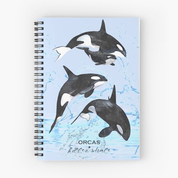 Item preview, Incredible Orca Whales Black and White Watercolor designed and sold by SarahTeskk.