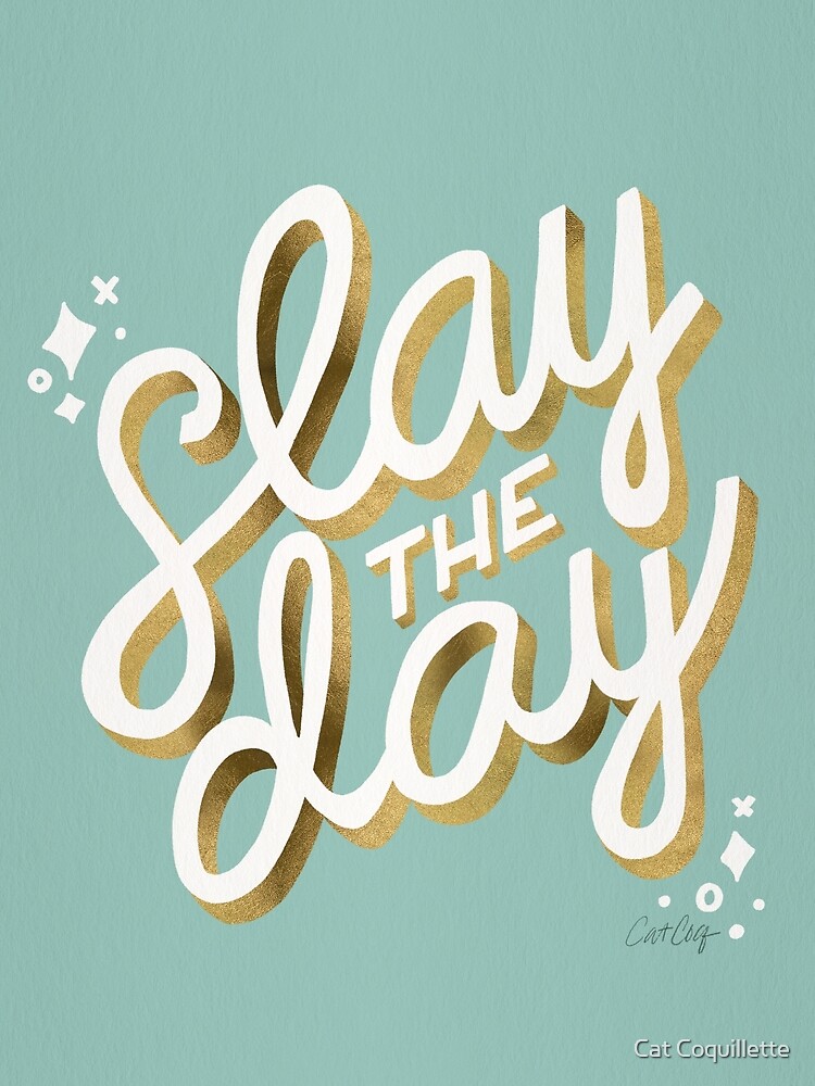 Slay the Day – Mint & Gold Palette Greeting Card