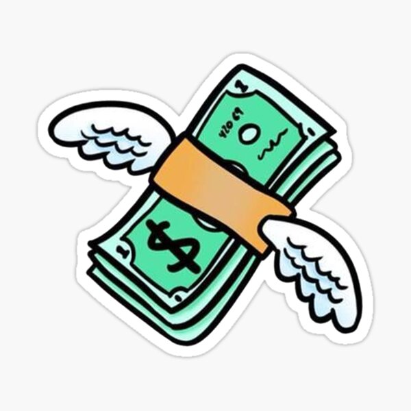 MONEY FLYING AWAY LOGO STICKER Sticker