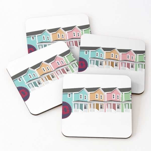 Dayton Houses Coasters (Set of 4)