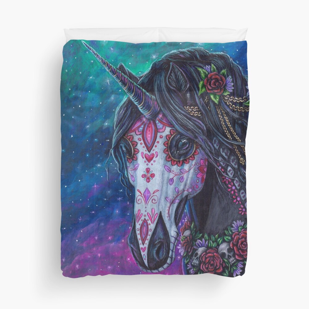 Discover Unicorn of the Dead Duvet Cover