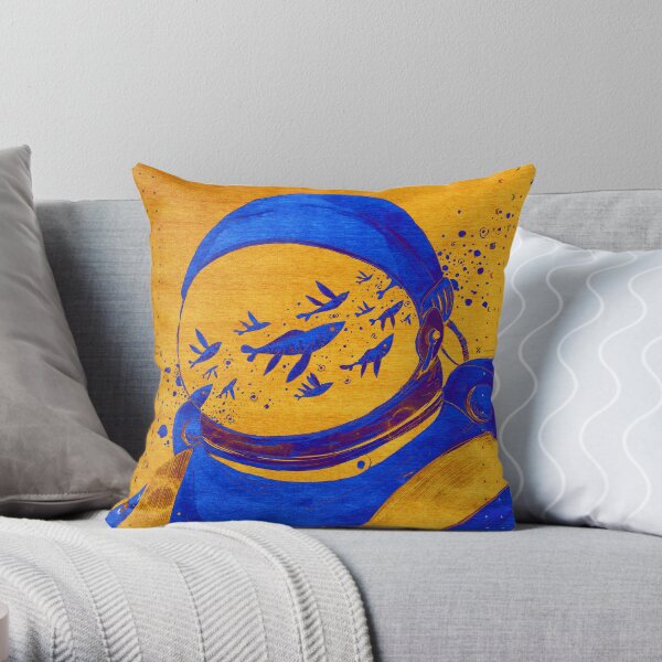 Oriental Berber Spaceman Underwater Throw Pillow