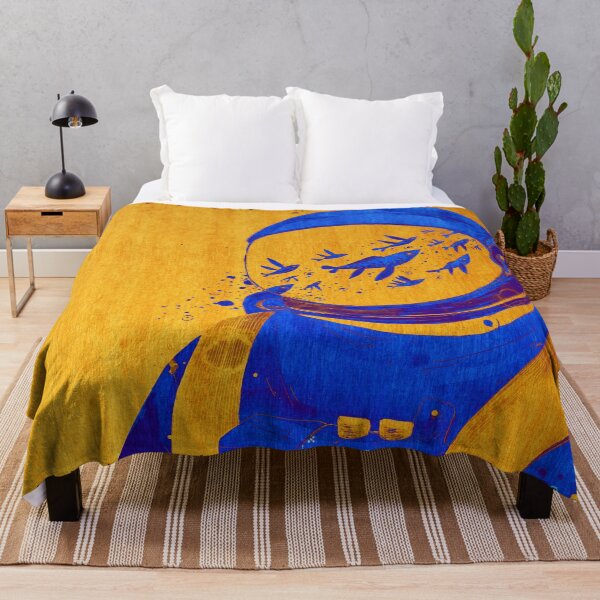 Oriental Berber Spaceman Underwater Throw Blanket