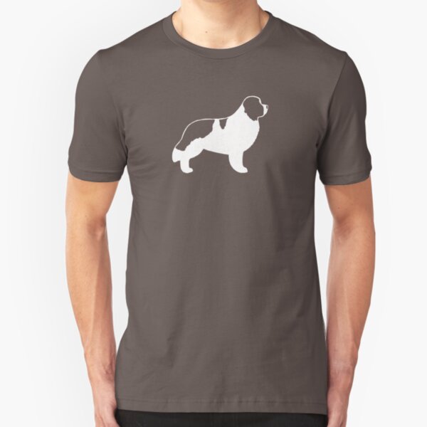 Newfoundland Landseer Dog Breed Silhouette(s) Slim Fit T-Shirt
