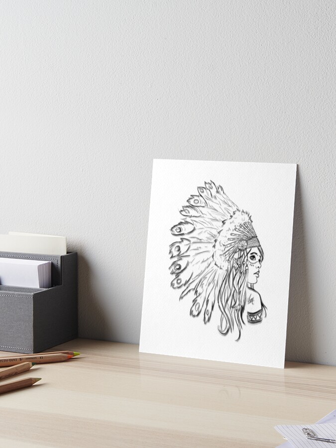 Red feather pen | Art Board Print