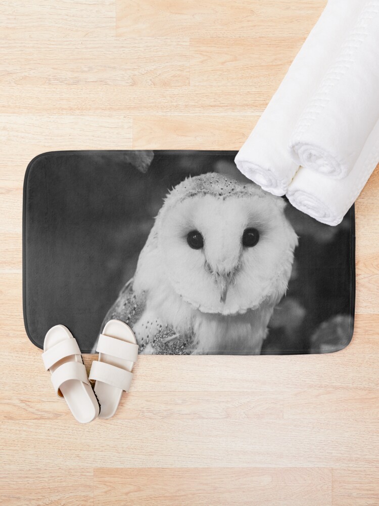 Alternate view of The Black and White Owl Bath Mat