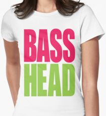 Bass Head (magenta/neon green) Women's Fitted T-Shirt