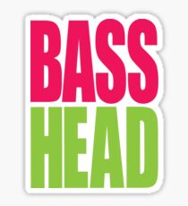Bass Head (magenta/neon green) Sticker