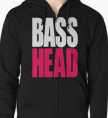 Bass Head (white/magenta) Zipped Hoodie