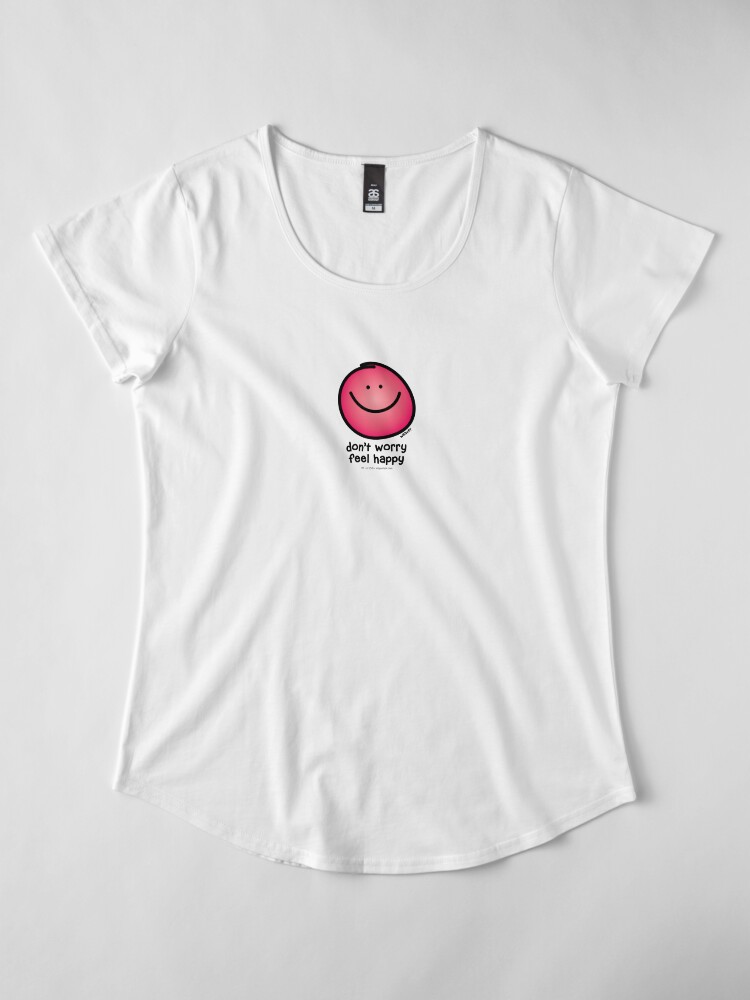 Alternate view of dont worry, be happy or better yet, don't worry, FEEL happy... Premium Scoop T-Shirt