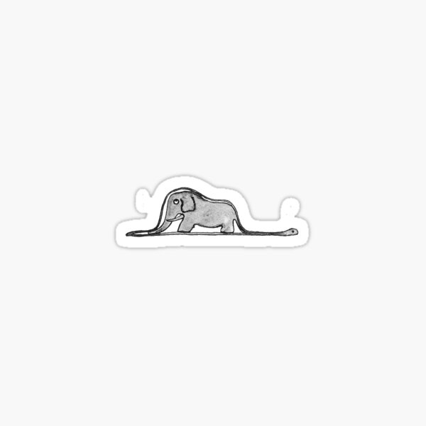 The little prince le petit prince boa constrictor snake elephant hat drawing book movie cute art minimal Sticker