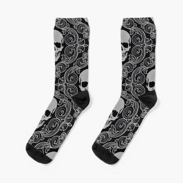 Victorian Pirate Skulls Dark Punk Halloween  Socks