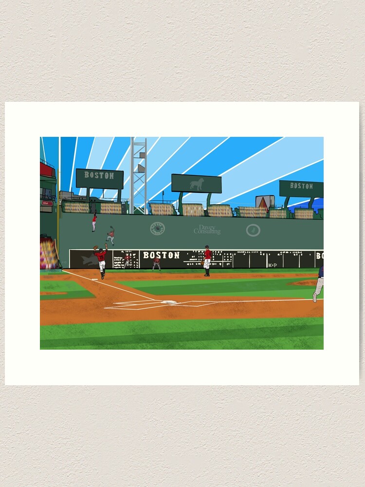 Climbing the Green Monster at Fenway Park Essential T-Shirt for Sale by  peterdrawings