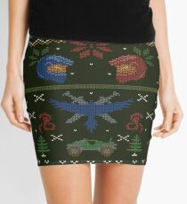 Ugly Red vs Blue Christmas Sweater Mini Skirt