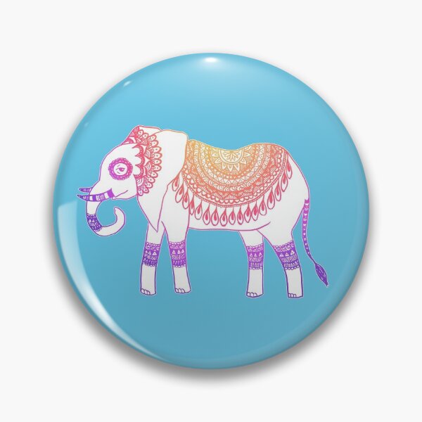 Item preview, Boho Elephant Mandala Pattern Blue designed and sold by Julie Erin Designs.