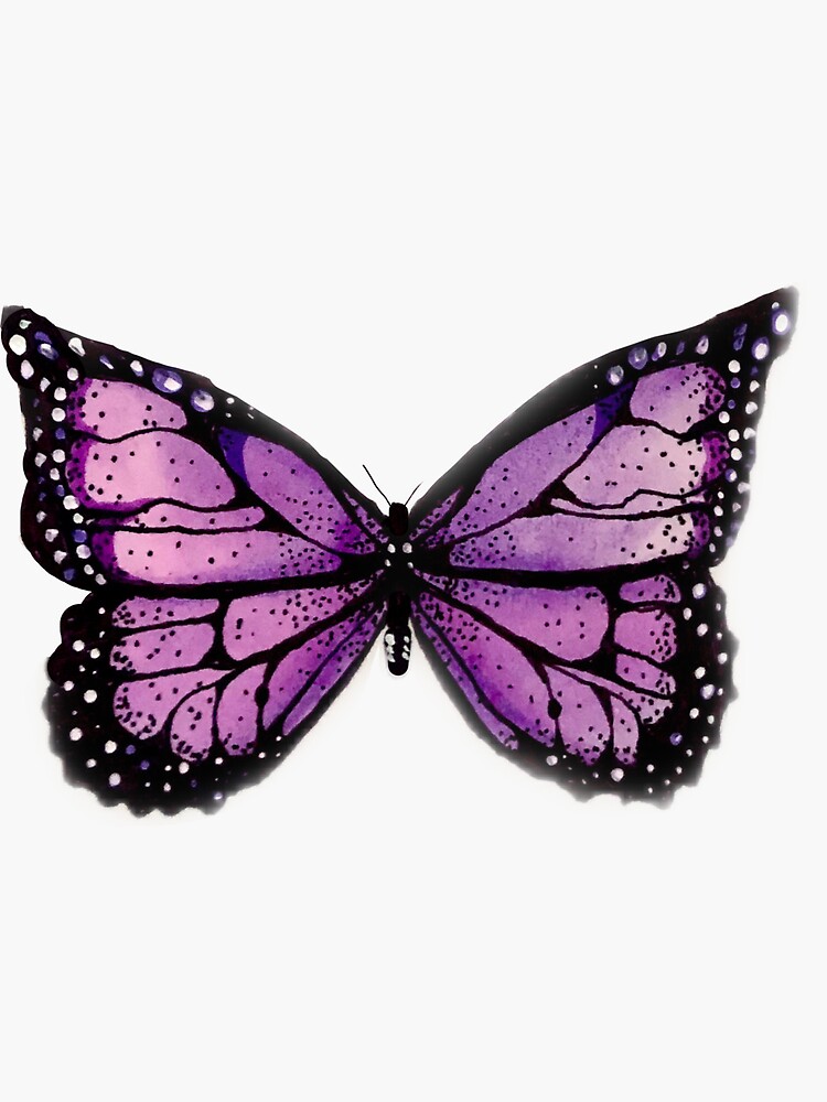 "PURPLE BUTTERFLY" Sticker by Carlilies Redbubble