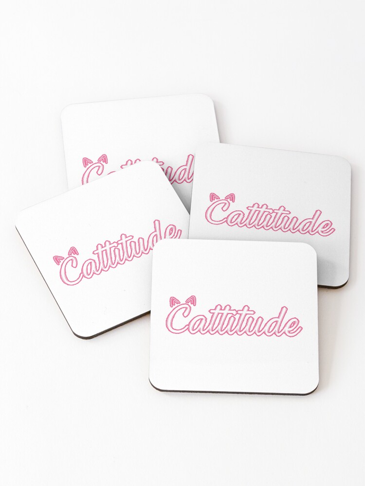 Thumbnail 1 of 5, Coasters (Set of 4), Cattitude  designed and sold by unionpride.