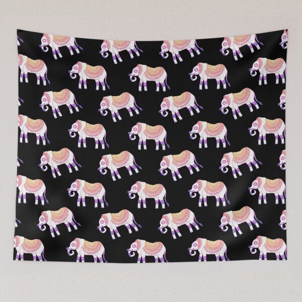 Item preview, Boho Elephant Mandala Pattern Black designed and sold by Julie Erin Designs.
