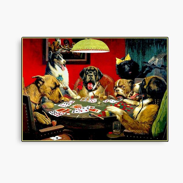 Decoraci/ón Art/ística Impresa En Lienzo-50X70Cm Sin Marco Pintura De Pared Cuadro De Arte De Pared En Lienzo MKAN P/óster Vintage De Perros Jugando Al P/óker