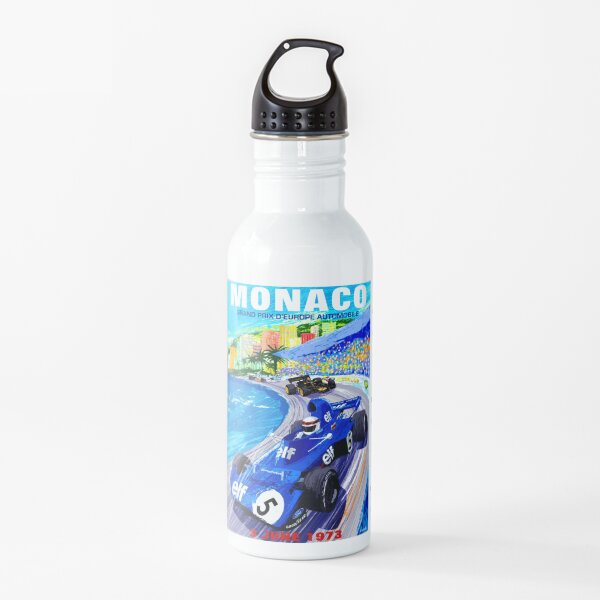 Impresión de carreras automotriz vintage "MONACO GRAND PRIX" Botella de agua