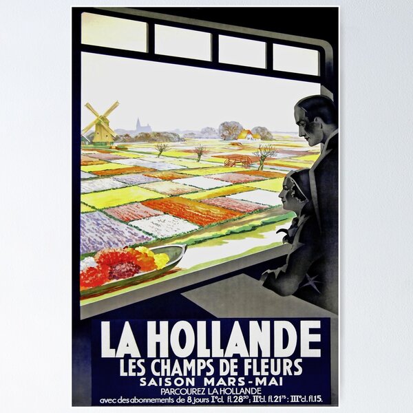 Aperçu de l'œuvre La Hollande affiche vintage créée et vendue par stickart-marek.