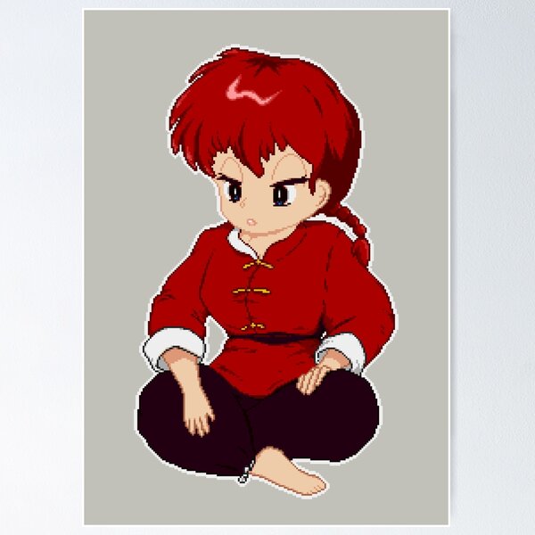 Ranma Saotome Print Art - Pixel Art Original by Pixel Vixen Poster