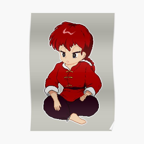 Ranma Saotome Print Art - Pixel Art Original by Pixel Vixen Poster
