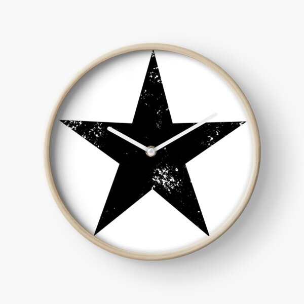 Black Stars Pop Art And Punk Style Clock
