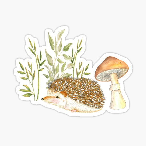 Item preview, hedgehog and the mushroom designed and sold by latiendadearyam.