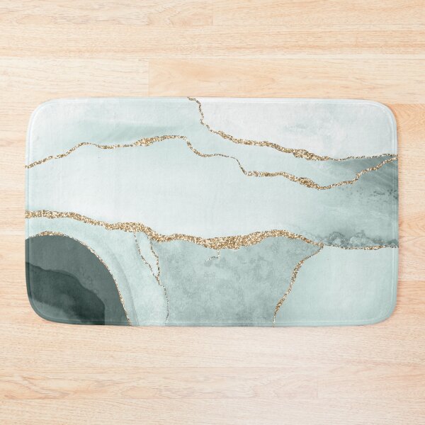 Item preview, Watercolor Agate in Slate Green / Green Jade Faux Gold Veins designed and sold by PixDezines.
