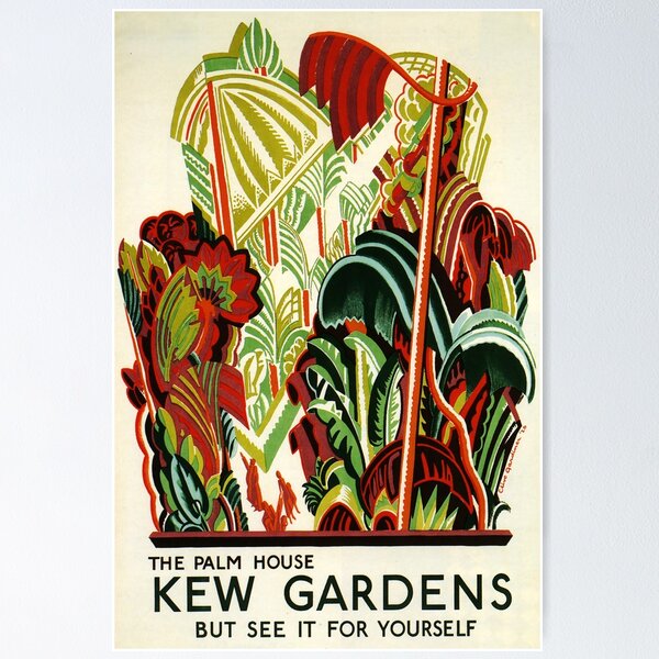 Item preview, Kew Gardens vintage travel poster designed and sold by stickart-marek.