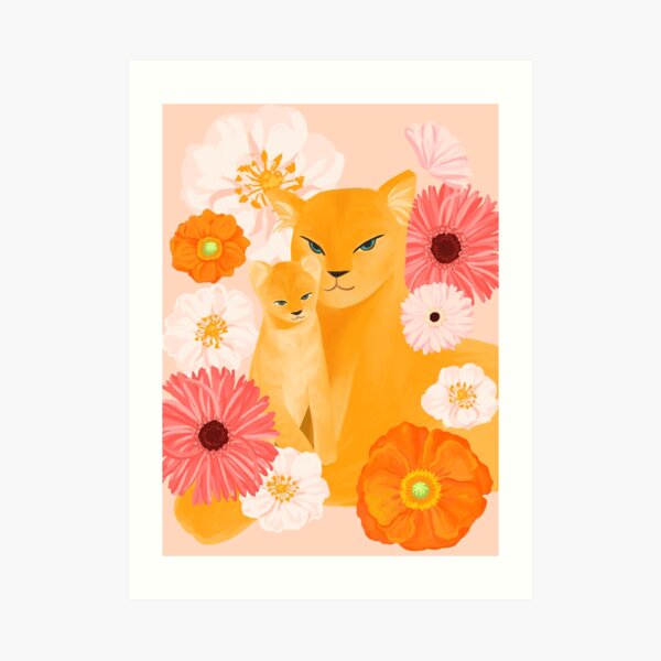 Mother Lion and cub II Art Print