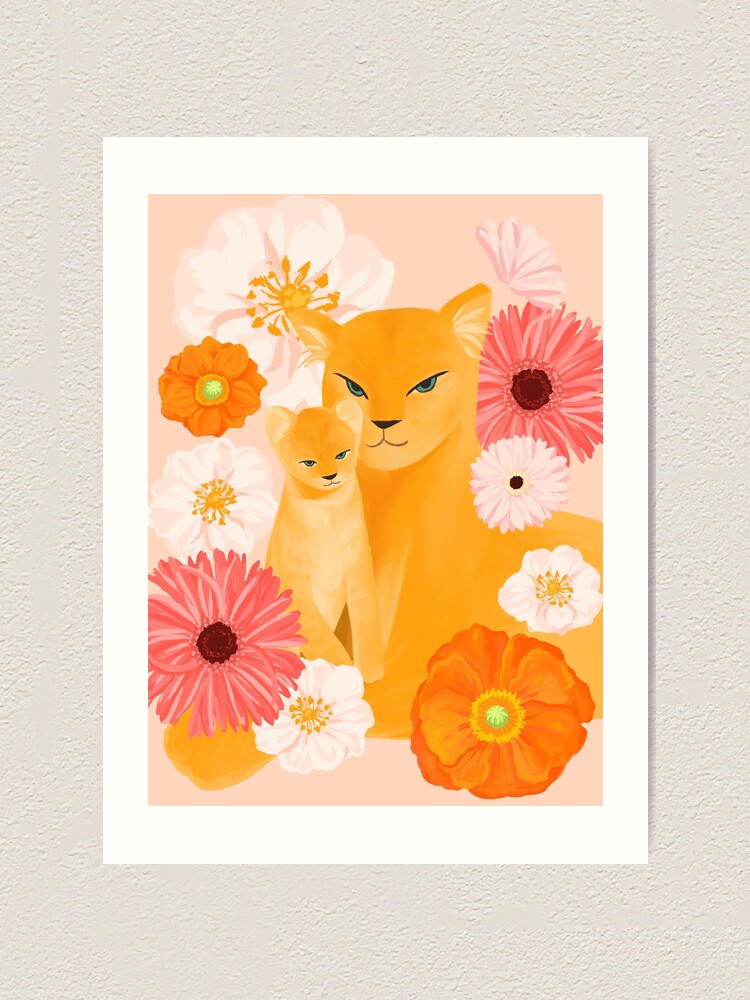 Alternate view of Mother Lion and cub II Art Print
