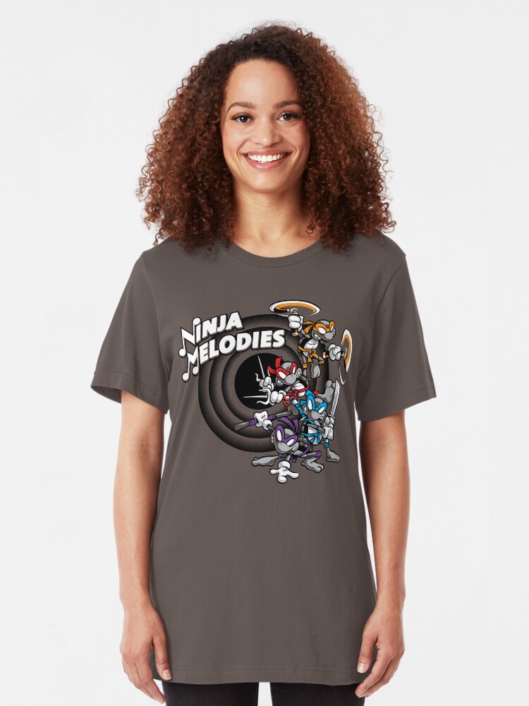 Alternate view of Ninja Melodies (TV Colours) Slim Fit T-Shirt