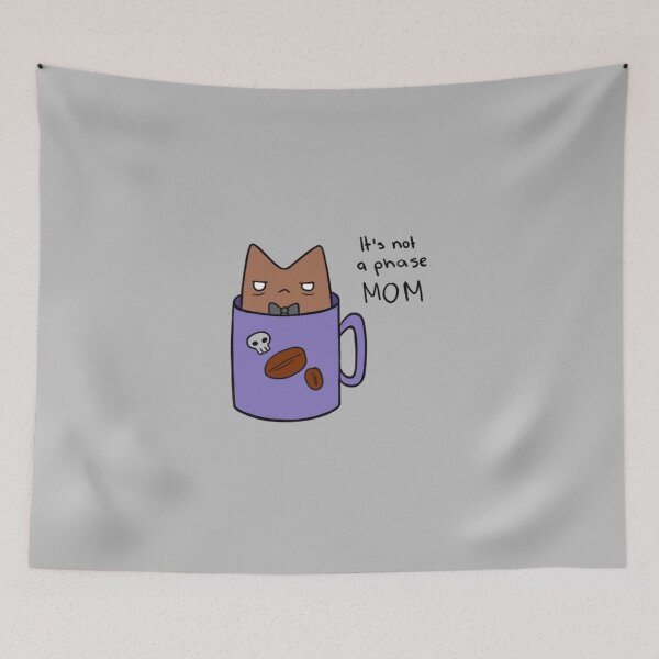 Item preview, emo kat in a purple coffee cup designed and sold by KatKweenDesigns.